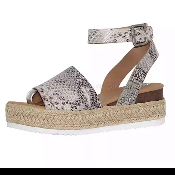 LAST ONE❗️Snake Print Wedge Ankle strap Sandal  🐍 - Picture 2 of 5